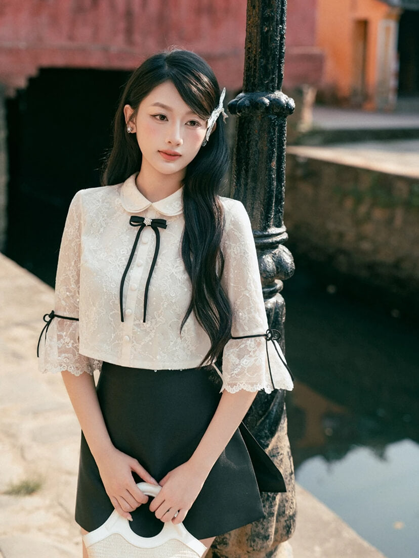 태피터 사이드 슬릿 스커트 · 베이직 데일리룩