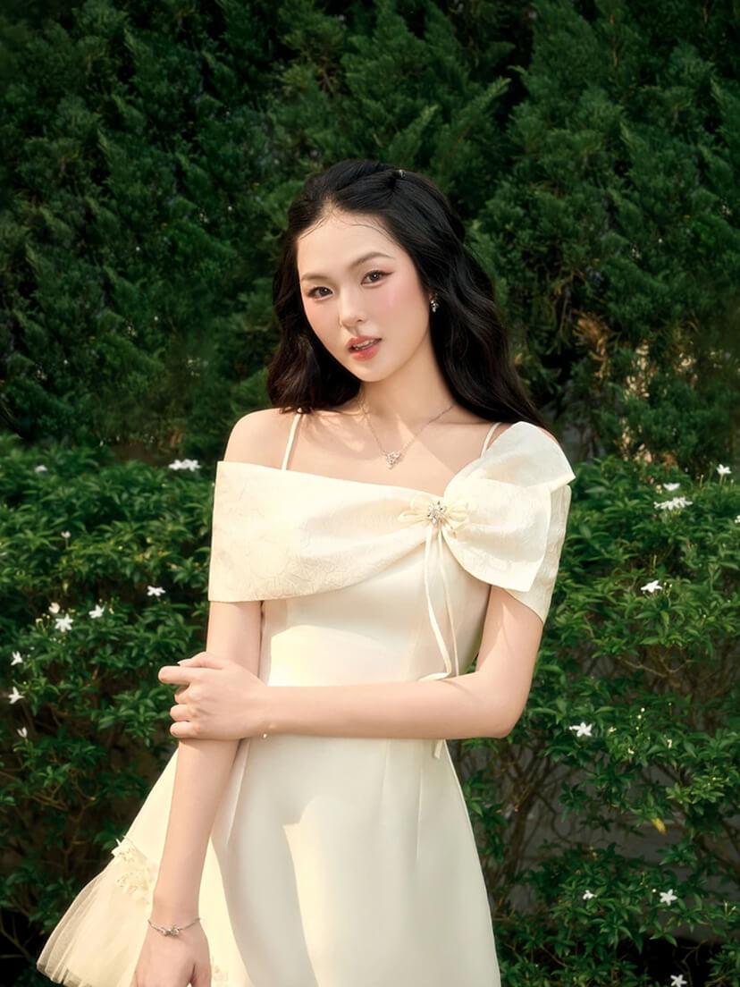 타프타 크로스오버 원피스 · 우아한 파티룩