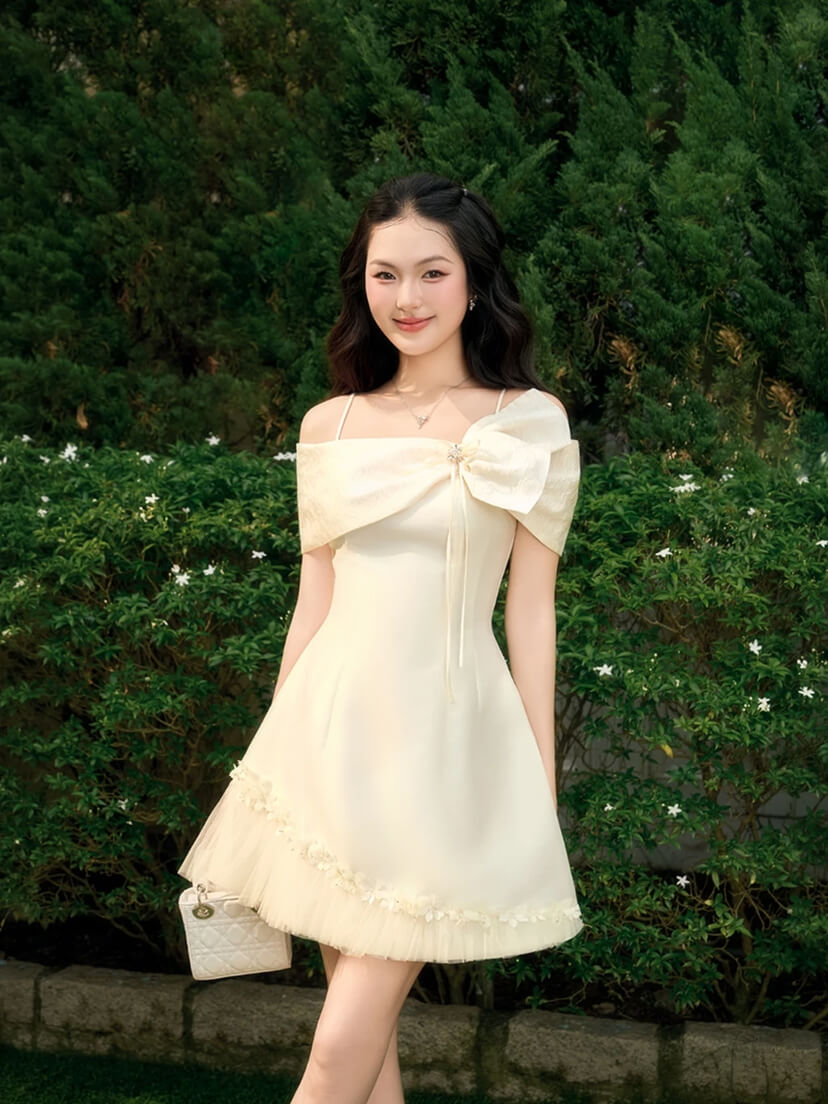 타프타 크로스오버 원피스 · 우아한 파티룩