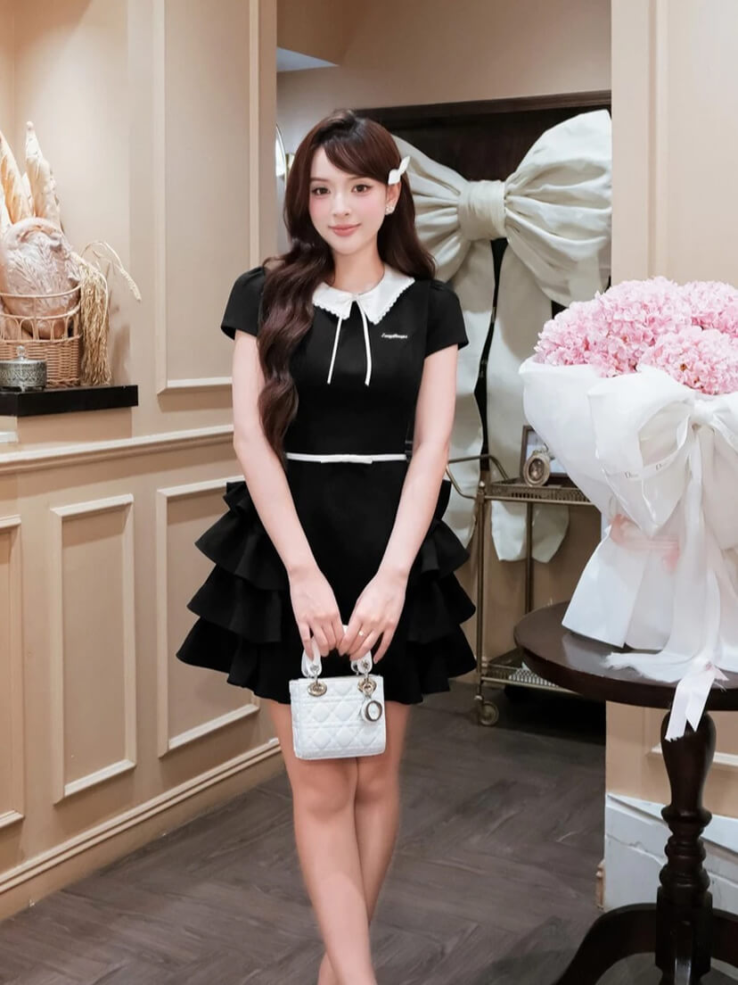 러플 카라 포인트 데일리 원피스